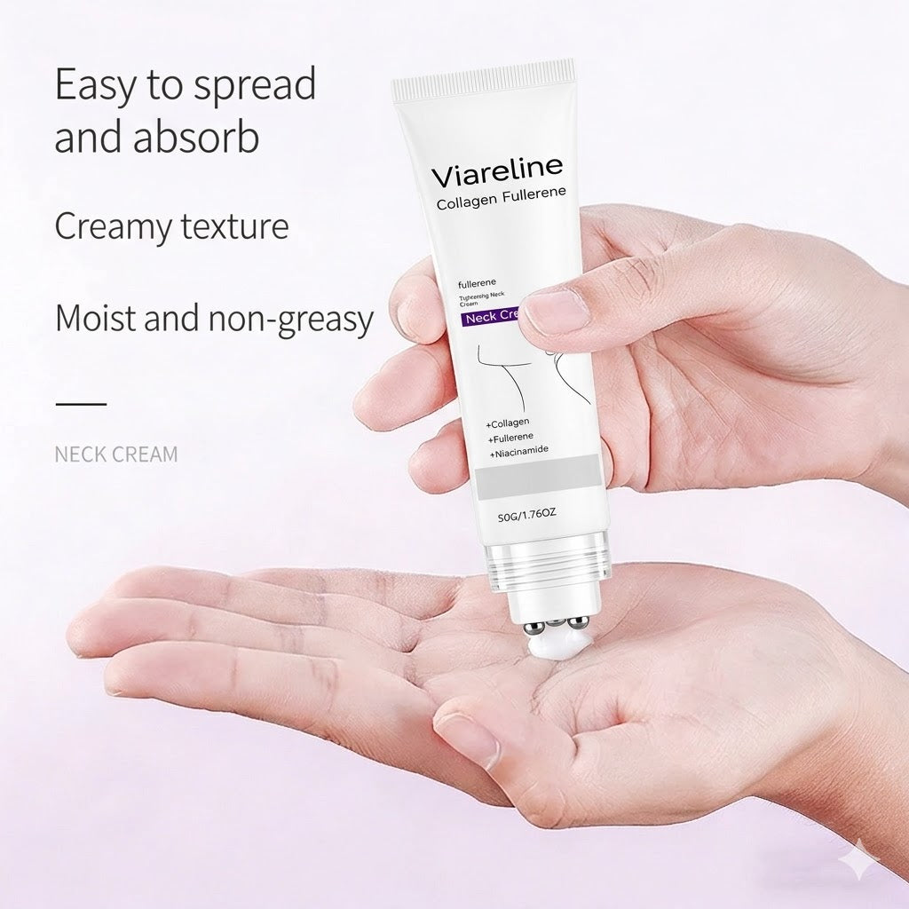 🔥Roller Massage Neck Cream 🧴 Collagen & Hyaluronic Acid | Firms Neck, Reduces Wrinkles & Double Chin-JKL