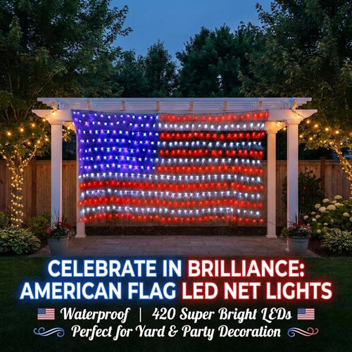 🎉🎉Let Freedom Glow: Premium All-Weather Solar American Flag Lights.🔥Engineered with military-grade waterproofing to withstand rain, snow, and storm—zero electricity bills, pure American pride. -EV1