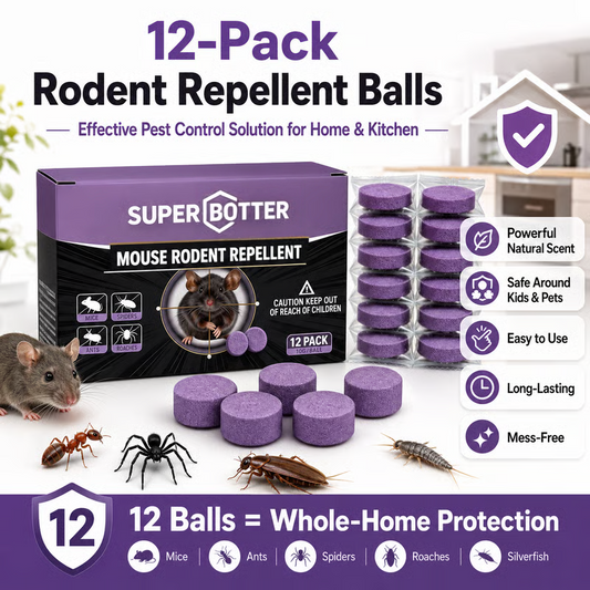 🐭 Natural Pest Repellent Balls (12-Pack) | Mouse, Ant, Spider & Roach Deterrent for Home, Garage & Kitchen-EQ