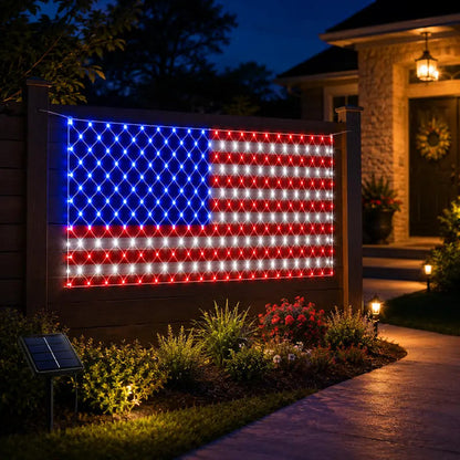 🎉🎉Let Freedom Glow: Premium All-Weather Solar American Flag Lights.🔥Engineered with military-grade waterproofing to withstand rain, snow, and storm—zero electricity bills, pure American pride. -EV1