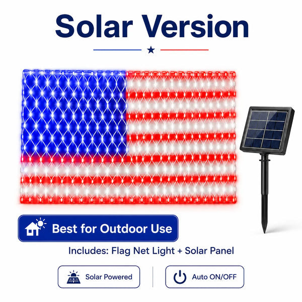 🎉🎉Let Freedom Glow: Premium All-Weather Solar American Flag Lights.🔥Engineered with military-grade waterproofing to withstand rain, snow, and storm—zero electricity bills, pure American pride. -EV1