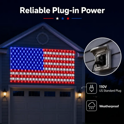 🎉🎉Let Freedom Glow: Premium All-Weather Solar American Flag Lights.🔥Engineered with military-grade waterproofing to withstand rain, snow, and storm—zero electricity bills, pure American pride. -EV1