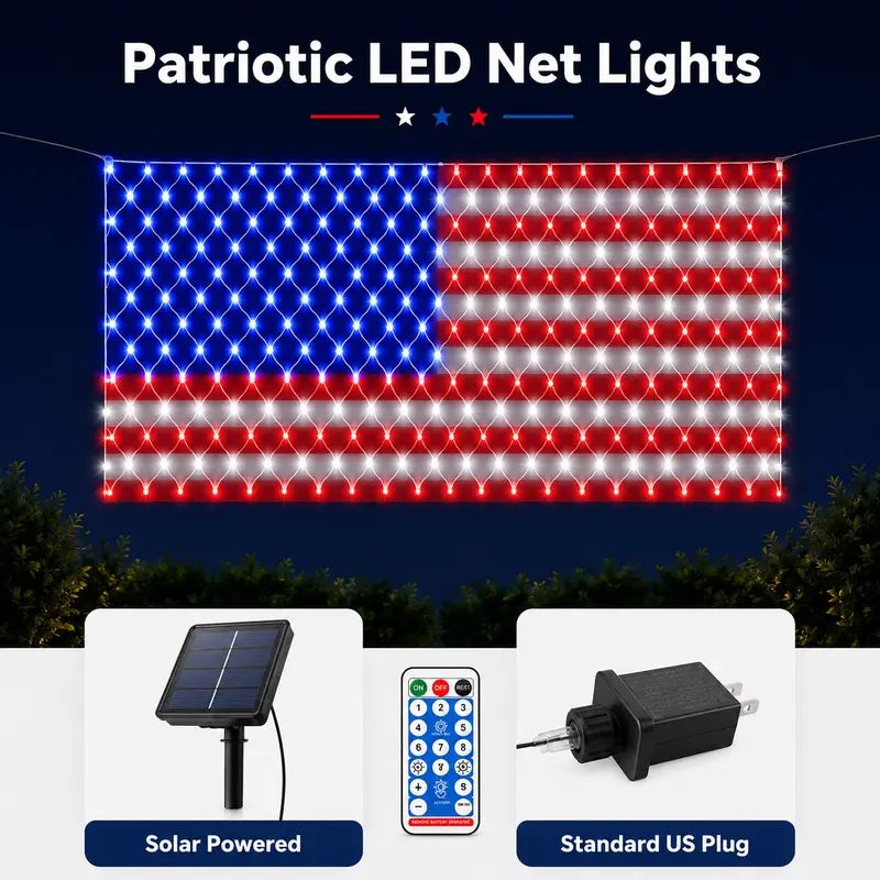 🎉🎉Let Freedom Glow: Premium All-Weather Solar American Flag Lights.🔥Engineered with military-grade waterproofing to withstand rain, snow, and storm—zero electricity bills, pure American pride. -EV1