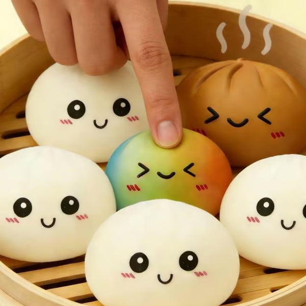 🔥🏆Only $54.99—last day of the sale! Emoji Dumpling Plush Toys—5-Pack Blind Box, Mysecret Bun Finger Toy-JKL