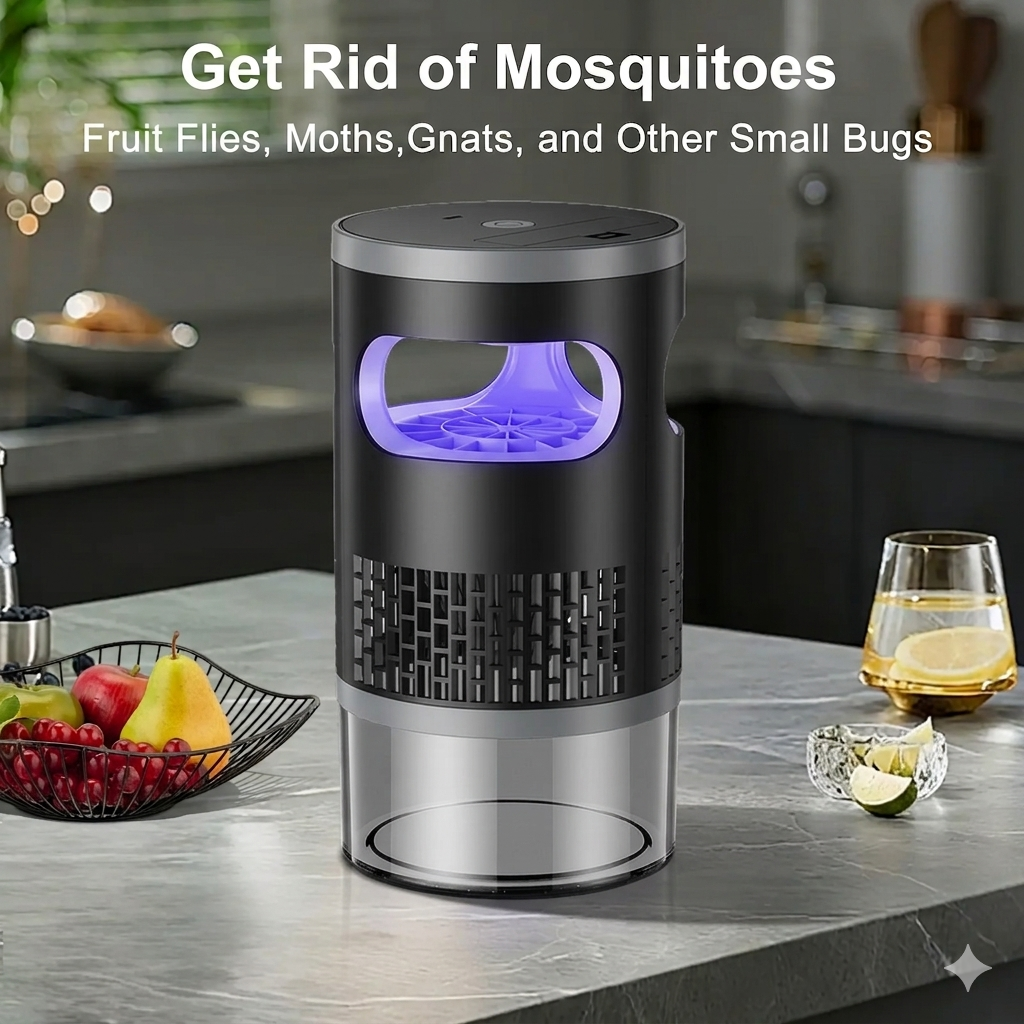 🔥Indoor Insect Trap with Light and Suction Non Zapper Flying Bug Catcher for Mosquitoes Fruit Flies Gnats and Moths for Home Use🎁-JKL