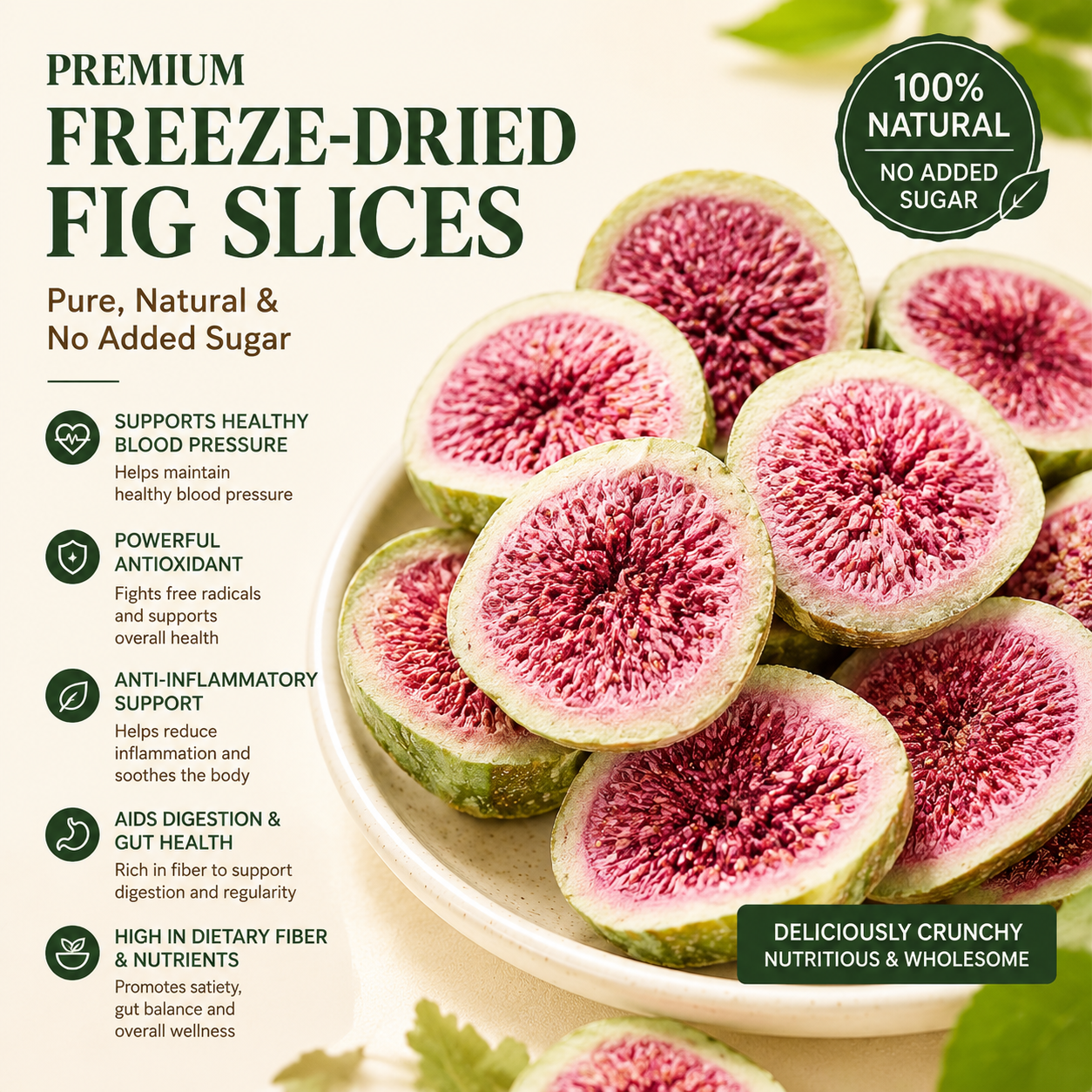 🔥🔥Pure All-Natural Fig Slices: Blood Pressure & Cellular Antioxidant Defense-EV1