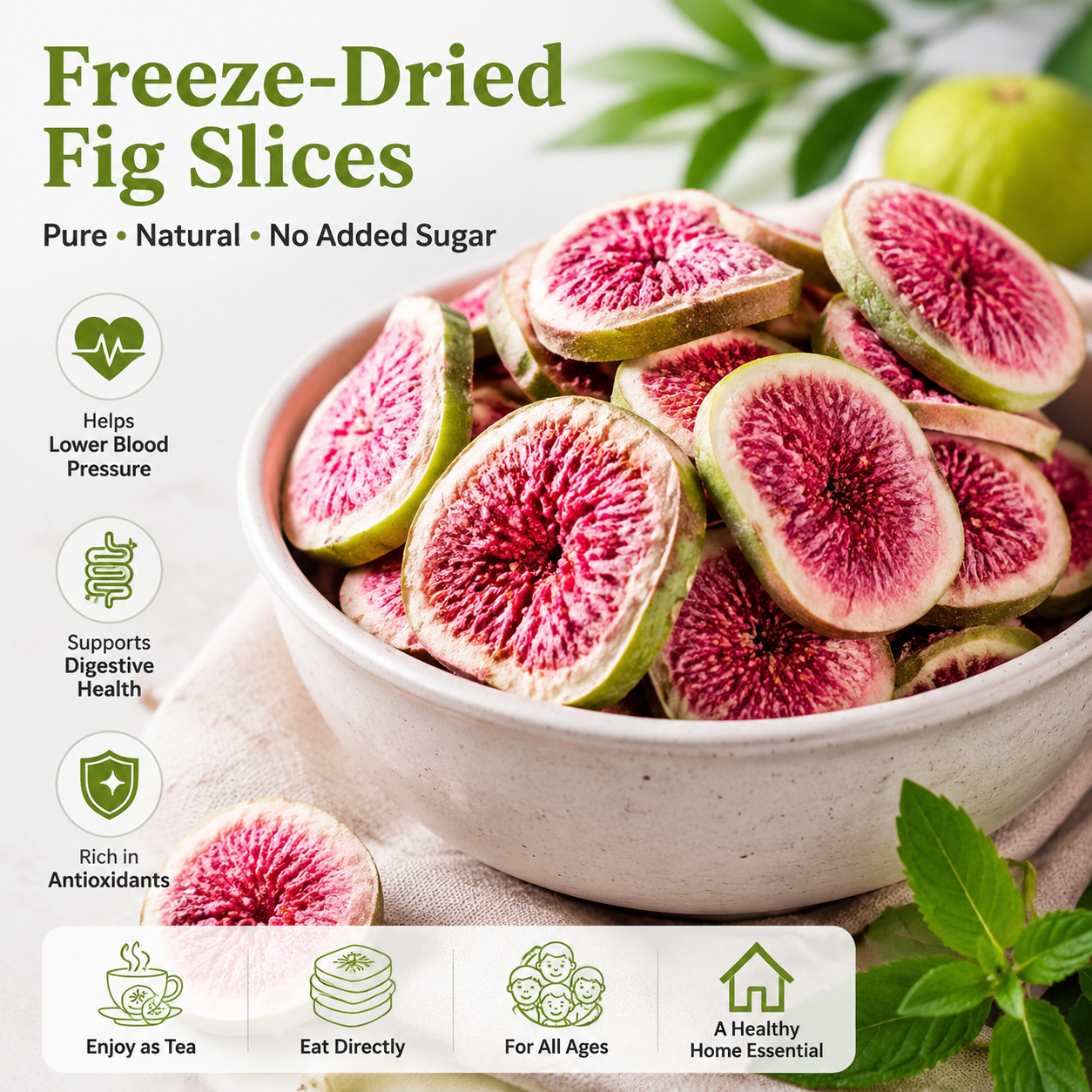 🔥🔥Pure All-Natural Fig Slices: Blood Pressure & Cellular Antioxidant Defense-EV1