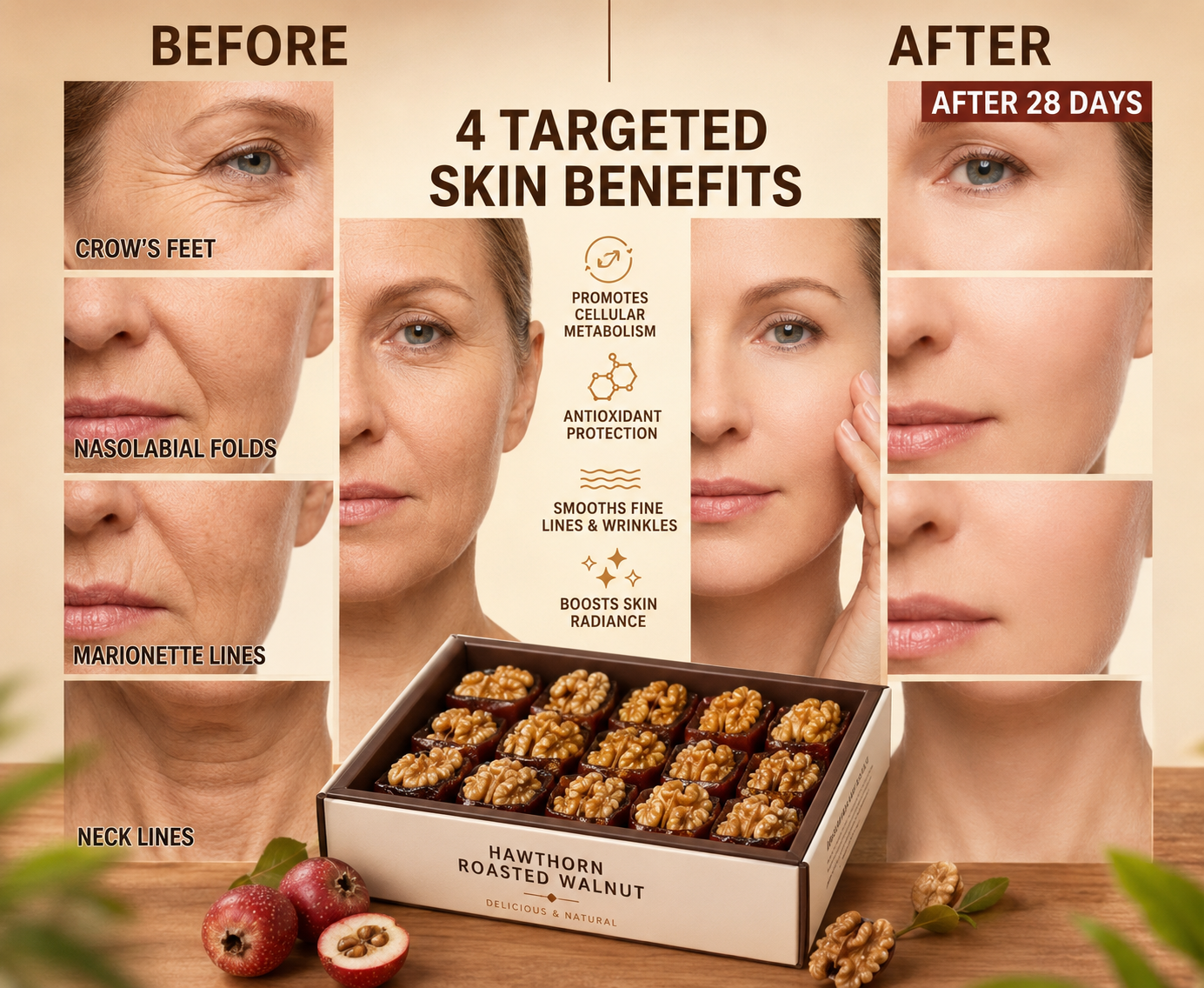 🔥Premium Hawthorn & Wild Walnut Anti-Aging Cellular Crisps-EV