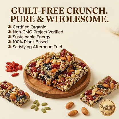👑❤️‍🔥Certified Organic Nut & Fruit Bar | 🍃0% Added Sugar, 100% Plant-Based Energy-LP