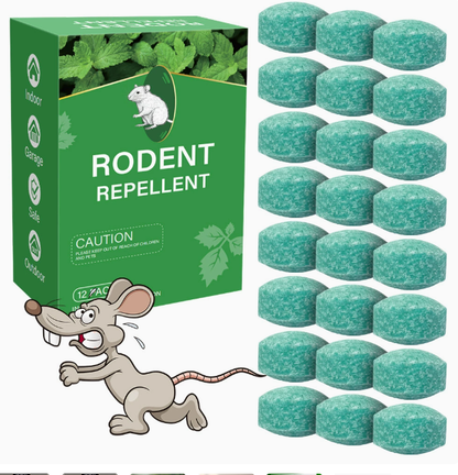 🔥12 Pack Natural Rodent Repellent Balls – Peppermint & Lemon Oil Pest Deterrent for Rats, Mice, Squirrels, Spiders, Indoor & Outdoor Protection🎁-&H