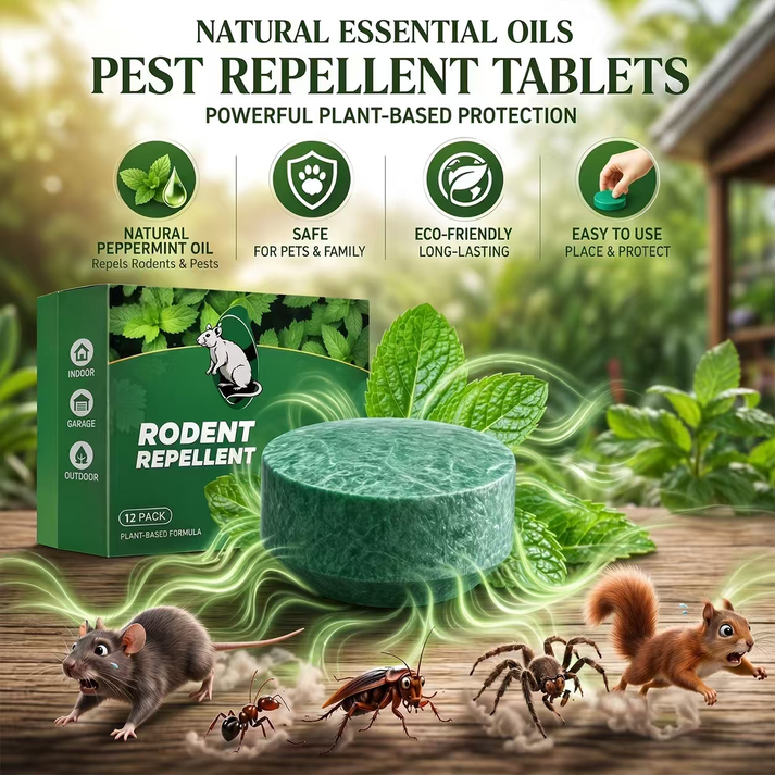 🔥12 Pack Natural Rodent Repellent Balls – Peppermint & Lemon Oil Pest Deterrent for Rats, Mice, Squirrels, Spiders, Indoor & Outdoor Protection🎁-&H