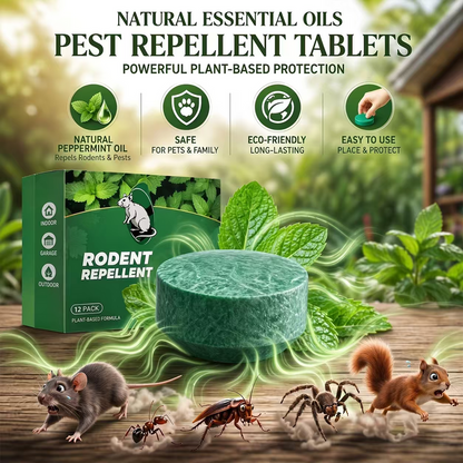 🔥12 Pack Natural Rodent Repellent Balls – Peppermint & Lemon Oil Pest Deterrent for Rats, Mice, Squirrels, Spiders, Indoor & Outdoor Protection🎁-&H